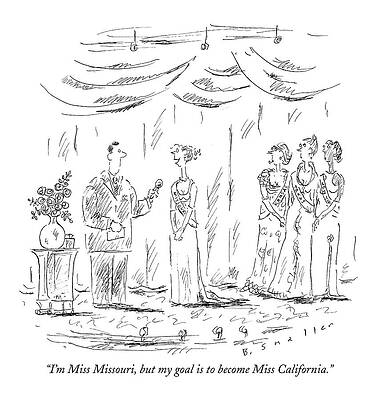 California Wall Art featuring the drawing I'm Miss Missouri by Barbara Smaller