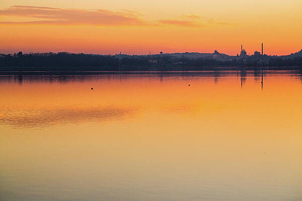 Wall Art featuring the photograph Lake Sunset #5 by Deimagine