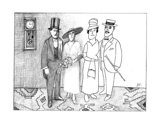 Simple Drawing - New Yorker December 25th, 1978 #5 by Saul Steinberg