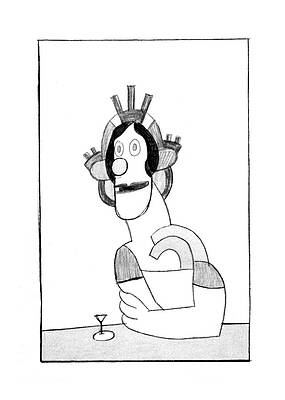 Native Drawing - New Yorker February 23rd, 1976 #5 by Saul Steinberg