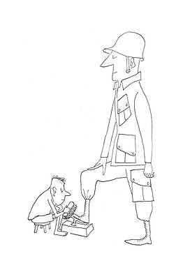 Combat Drawing - New Yorker July 29th, 1944 #5 by Saul Steinberg