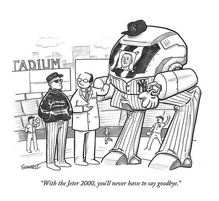 Athlete Wall Art featuring the drawing With The Jeter 2000 by Benjamin Schwartz