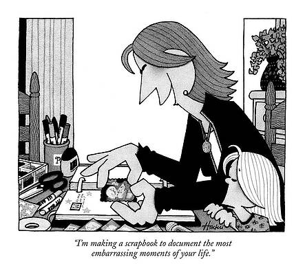 Family Wall Art featuring the drawing I'm Making A Scrapbook To Document The Most by William Haefeli