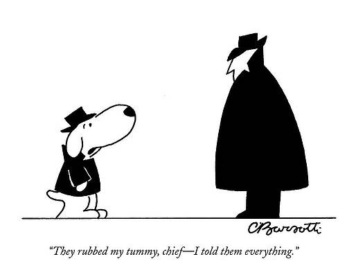 Dog Confesses to Shadowy Figure Drawing