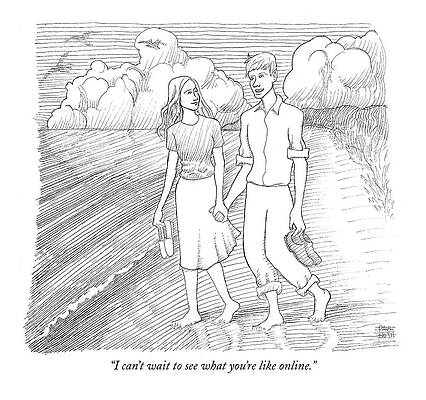 Computer Drawing - I Can't Wait To See What You're Like Online by Paul Noth