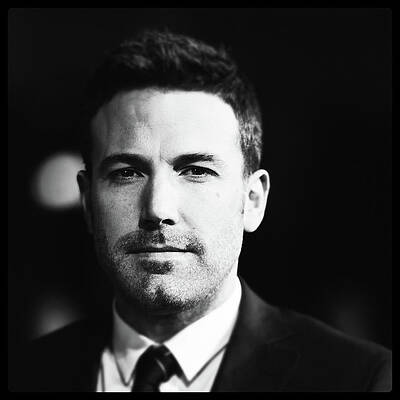 Black and White Portrait of Ben Affleck Wall Art