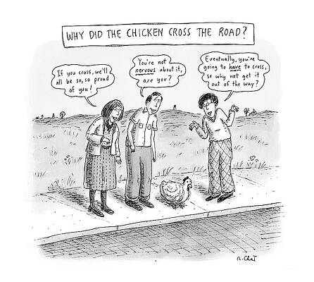 Chicken Wall Art featuring the drawing New Yorker September 15th, 2008 by Roz Chast