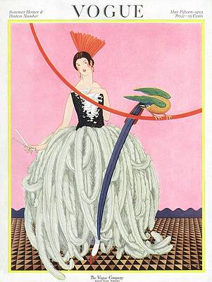 Elegant Lady with Bird and Scissors Wall Art