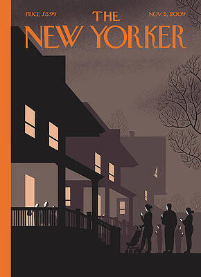 Neighborhood Evening Gathering Painting