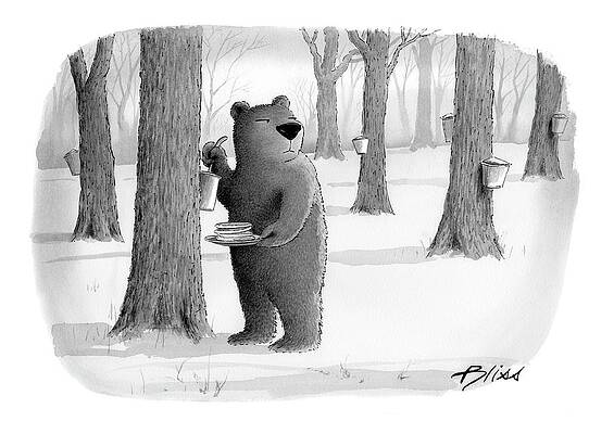 Bear Collecting Maple Syrup Wall Art
