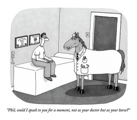 Doctor Horse in the Examination Room Drawing