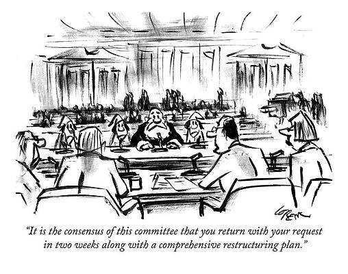 Santa Claus Wall Art featuring the drawing It Is The Consensus Of This Committee That by Lee Lorenz