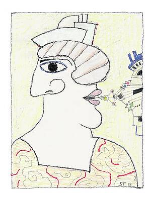 Nose Drawing - New Yorker October 31st, 2005 by Saul Steinberg