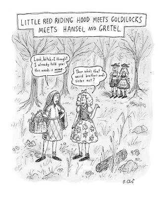 Hood Drawing - New Yorker April 16th, 2007 by Roz Chast