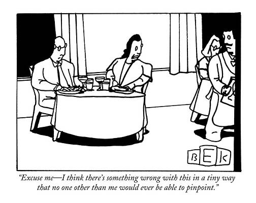 Couple Dining with Waiter's Attention Wall Art