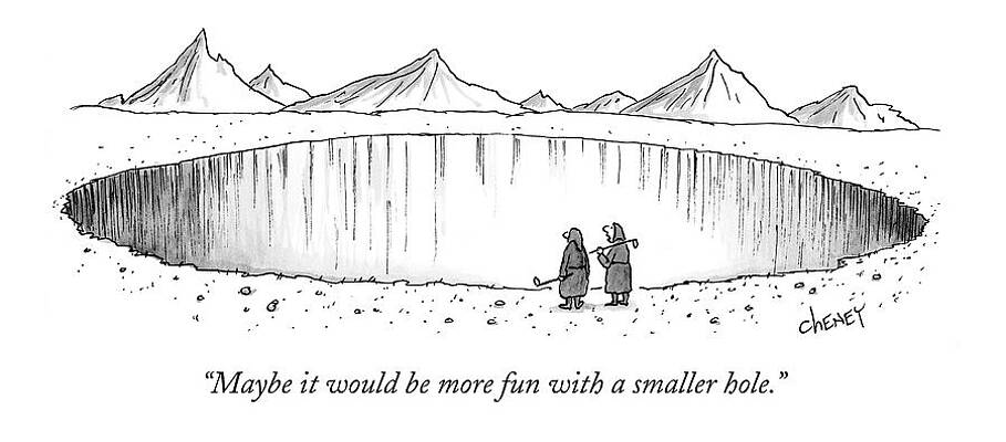 Golfers at the Giant Hole Wall Art