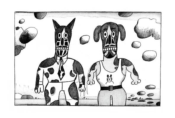 Native Drawing - New Yorker February 23rd, 1976 #7 by Saul Steinberg