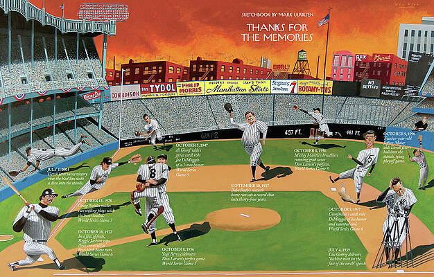Yankee Stadium Legends in Action Wall Art