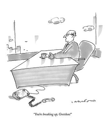 Break Wall Art featuring the drawing You're Breaking by Michael Crawford