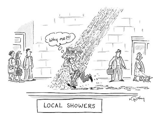 Rain Wall Art featuring the drawing New Yorker December 25th, 2006 by Mike Twohy