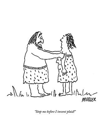 Invention Drawing - Stop Me Before I Invent Plaid! by Peter Mueller