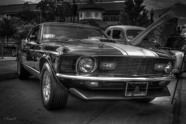 Show Wall Art featuring the photograph 70 Mach I Mustang by Carla E