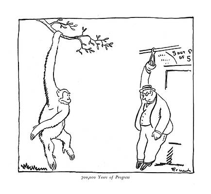 Monkey Drawing - 700,000 Years Of Progress #700000 by Alfred Frueh