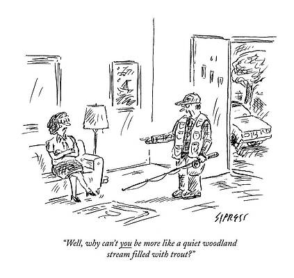 Couple Discussion Over Fishing Wall Art