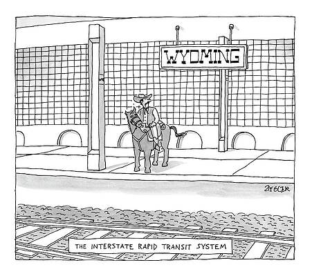 Tracks Wall Art featuring the drawing New Yorker January 22nd, 2007 by Jack Ziegler