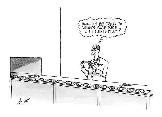 Gun Drawing - New Yorker May 16th, 2005 by Tom Cheney