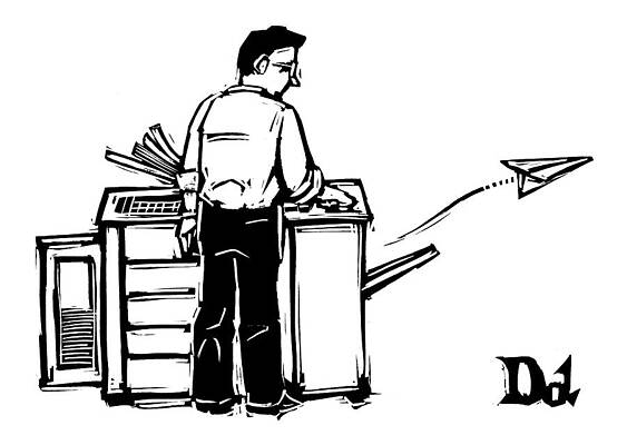 Shoot Wall Art featuring the drawing New Yorker June 5th, 2006 by Drew Dernavich