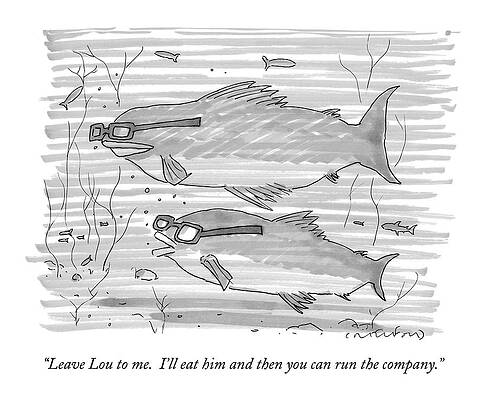 Corporate Drawing - Leave Lou To Me.  I'll Eat by Michael Crawford