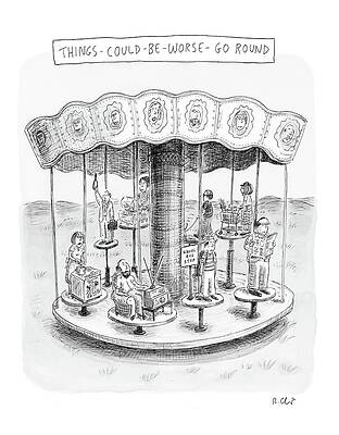 Round Drawing - New Yorker October 9th, 2006 by Roz Chast