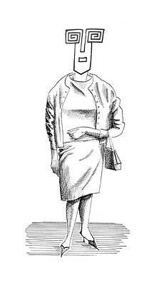 Abstract Geometric Woman Drawing