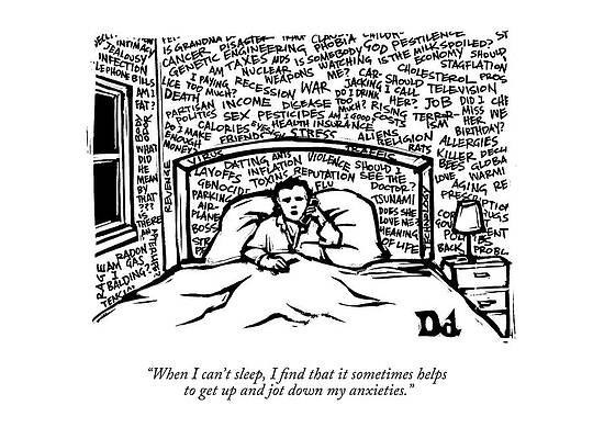 Anxious Drawing - When I Can't Sleep by Drew Dernavich