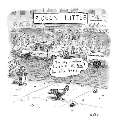 Pigeon Little on Busy Street Drawing