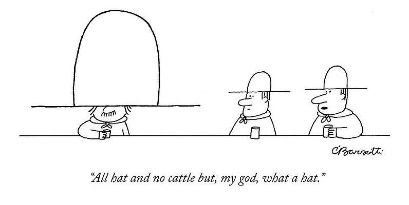 Oversized Cowboy Hat Cartoon Wall Art