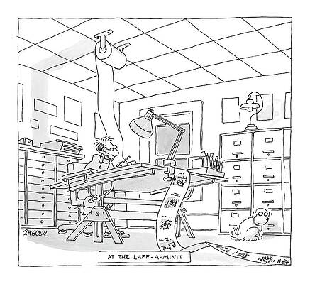 Invention Drawing - At The Laff-a-minit by Jack Ziegler