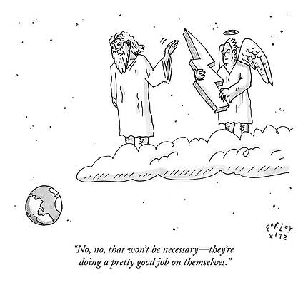 Lightning Drawing - No, No, That Won't Be Necessary - They're Doing by Farley Katz