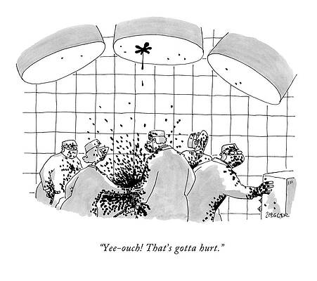 Surgical Team in Humor Scene Drawing