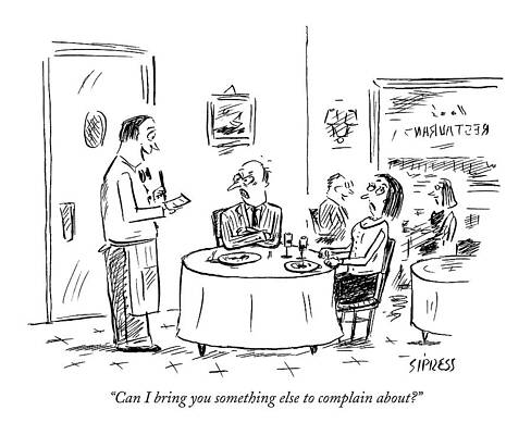 Humorous Restaurant Cartoon Drawing