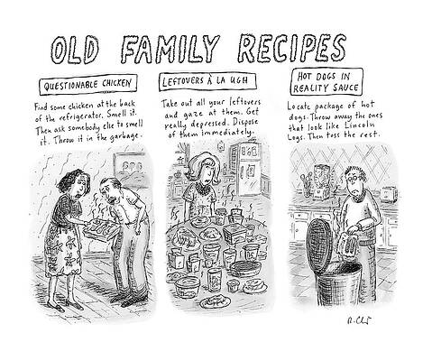 Recipe Drawing - New Yorker June 25th, 2007 by Roz Chast