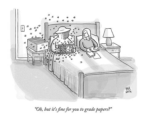 Bee Keeper in Bed Cartoon Wall Art