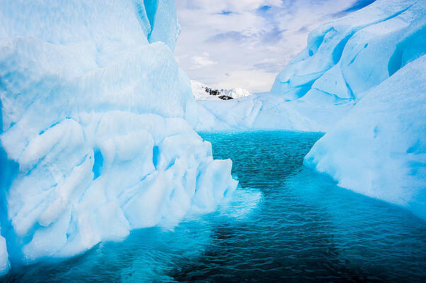 Wall Art featuring the photograph A Blue Lagoon - Antarctica Iceberg Photograph by Duane Miller