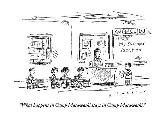 Summer Drawing - A Boy Reads A Report On His Summer Vacation by Barbara Smaller