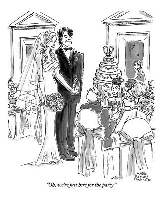 Witty Wedding Reception Scene Wall Art