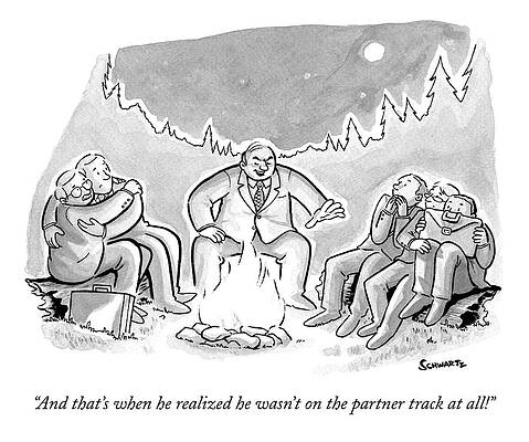 Campfire Story with Businessmen Wall Art