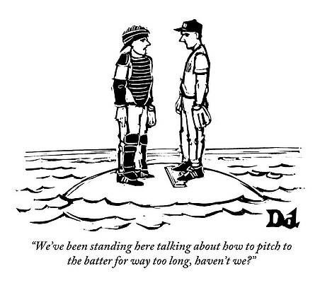 Baseball Players Stuck on an Island Drawing