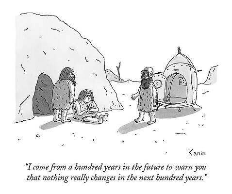 Invention Drawing - A Caveman Who Has Stepped Out Of A Time Machine by Zachary Kanin