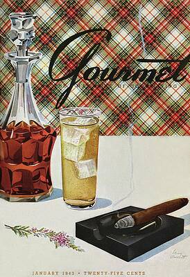 Vintage Magazine Cover with Beverage Wall Art